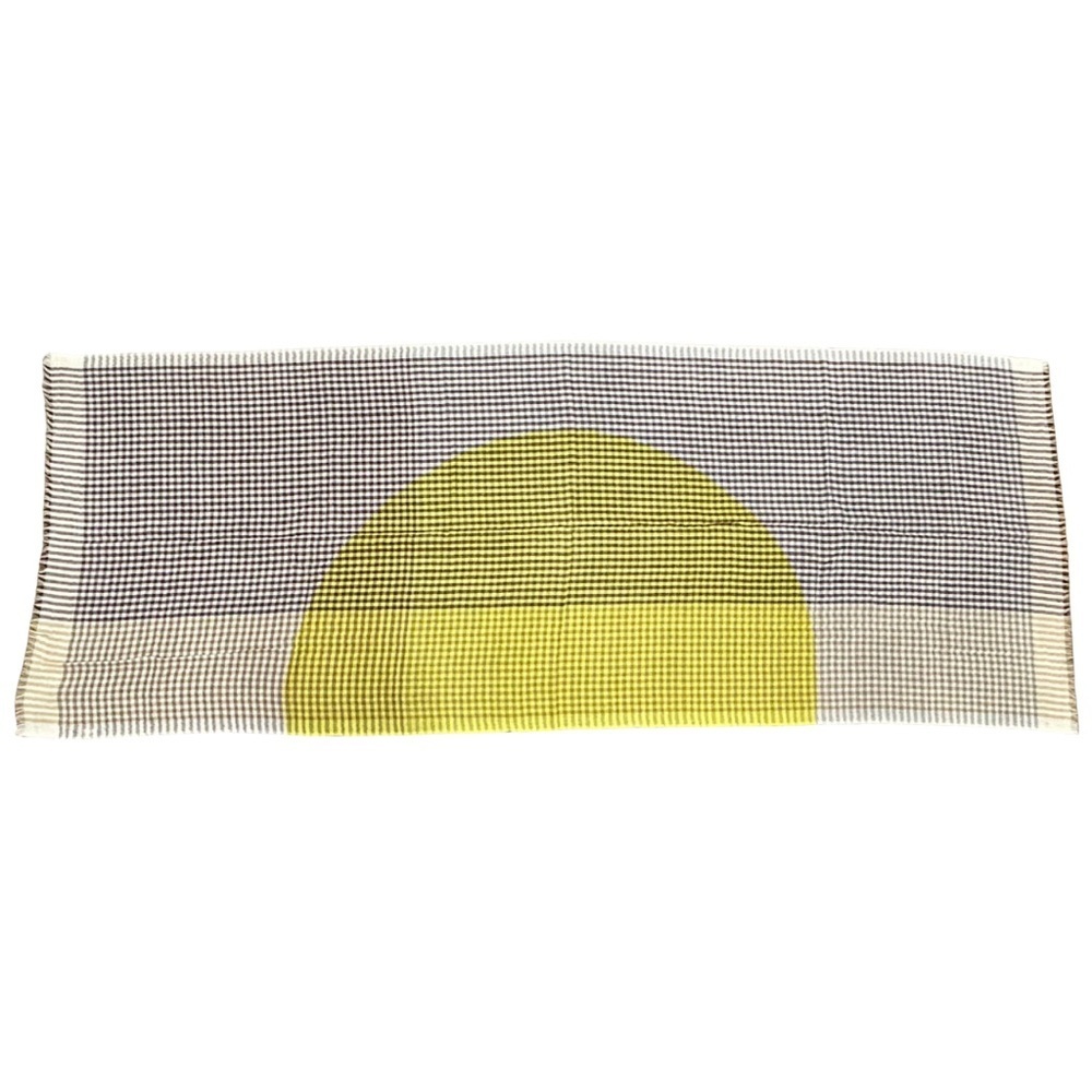 Mapoésie Paris “Sunrise” Checkered Scarf – Yellow Graphic Design